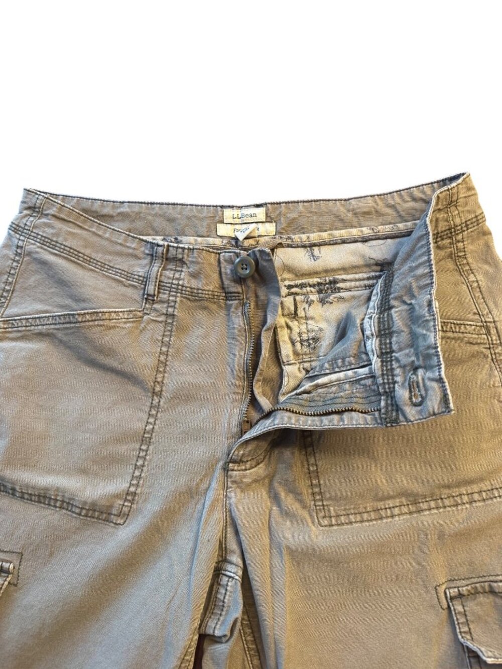 L.L.Bean Womens Favorite Fit Cargo Pants Size 10 Tan Cotton Stretch Durable - Picture 5 of 6